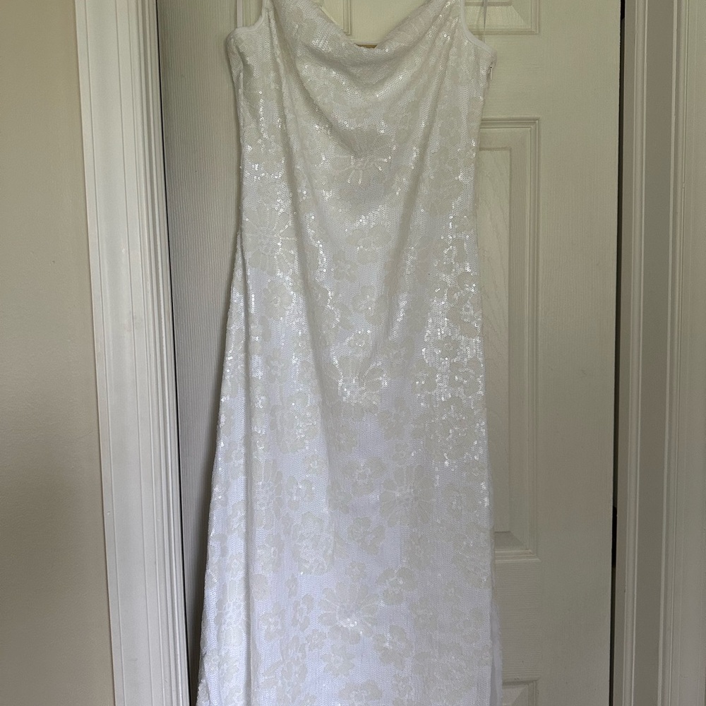 MICHAEL Michael Kors White Sleeveless Cowl Neck Bridal Gown